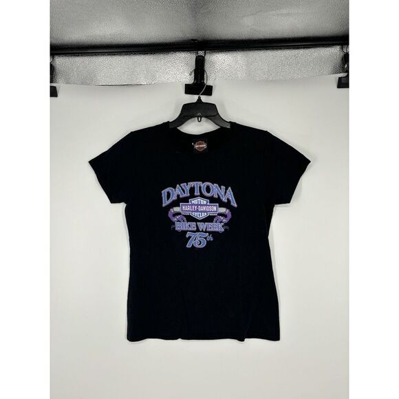 Harley-Davidson Tops - Harley Davidson Daytona 75th Bike Week Bruce Rossmeyer's Beach Florida Double Si